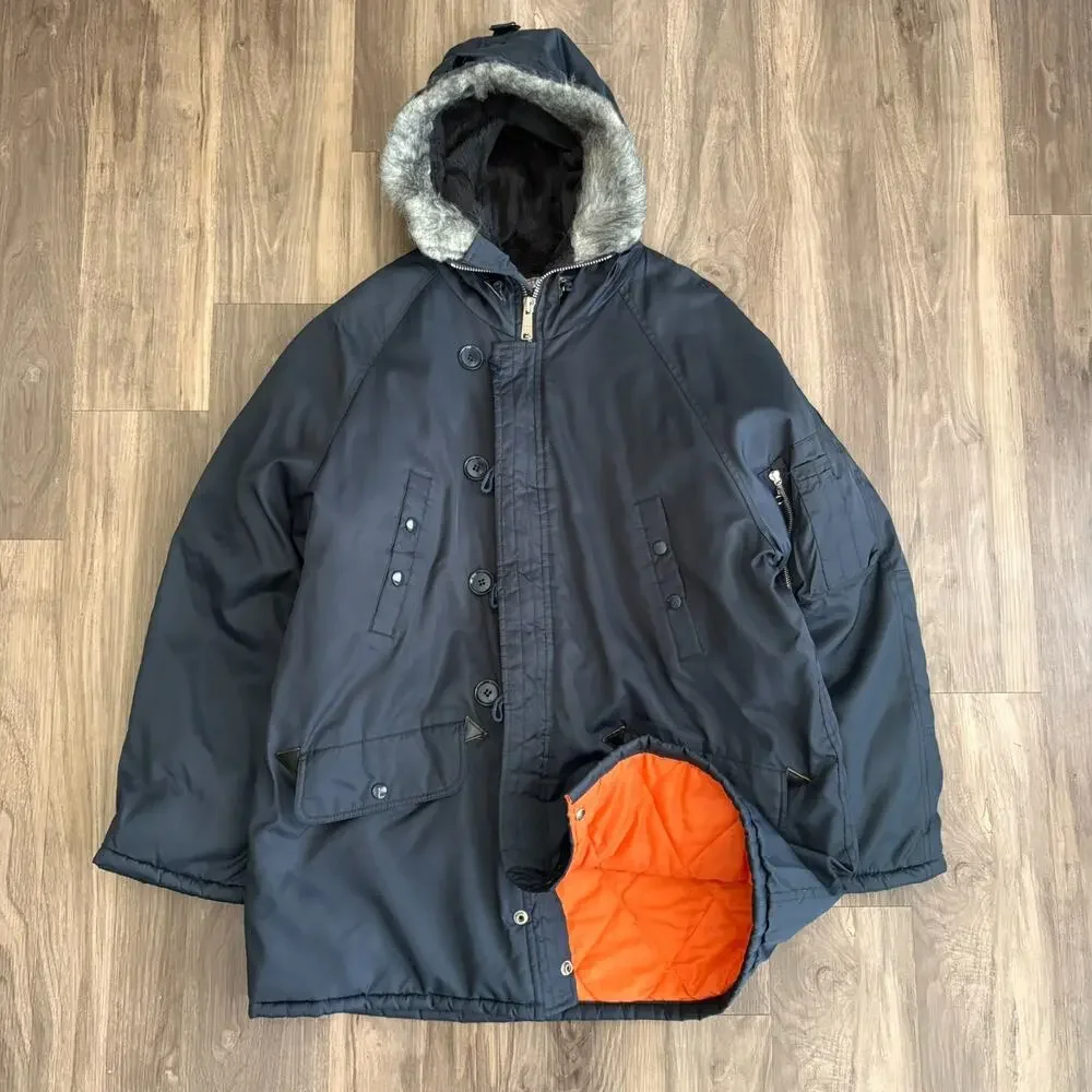 Vintage Dickies Quilted N-3B Snorkle Parka Extreme Winter Men’s Size L RARE 80s